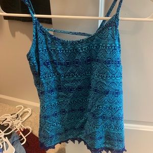 Target Blue Bar cut out back floral tank